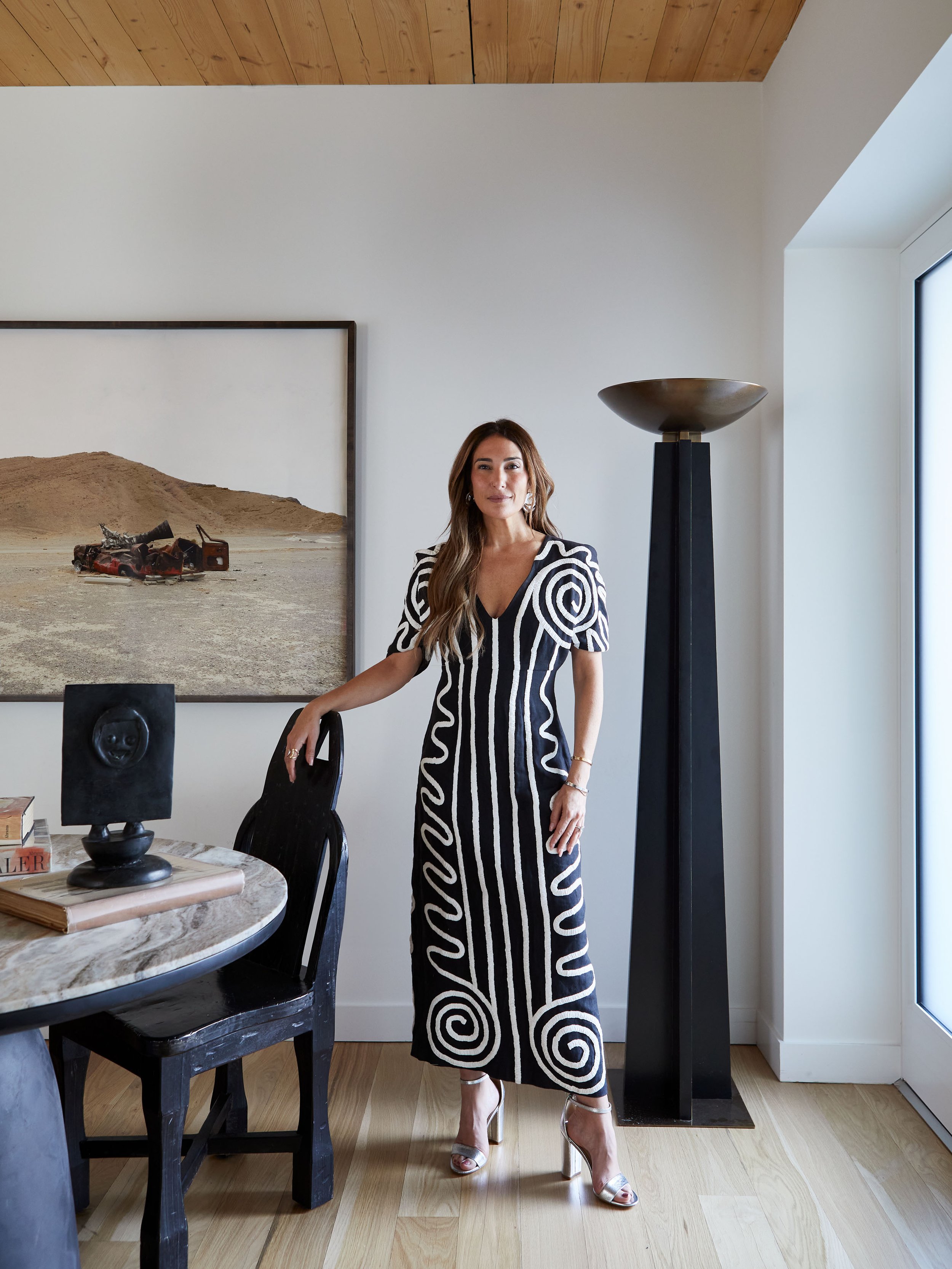 Vanessa Katzen, luxury interior designer based in New York City, photographed in a refined residential interior, showcasing an art-driven and elevated design aesthetic, photographed by Joshua McHugh