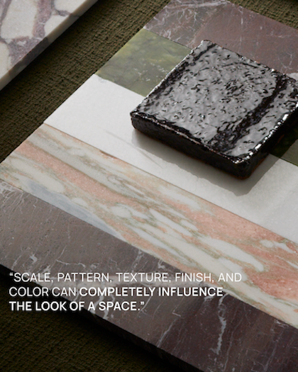 Vanessa Katzen Design x TileBar designer tile collection featuring marble, terrazzo and decorative tile.