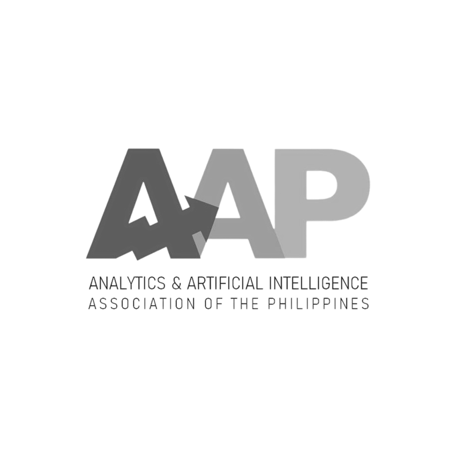 AAP logo with stylized letters and text: Analytics & Artificial Intelligence Association of the Philippines on a white background.