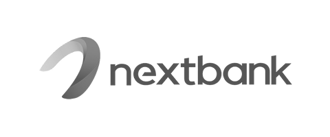 Nextbank logo with a stylized swoosh symbol and the company name in lowercase letters.