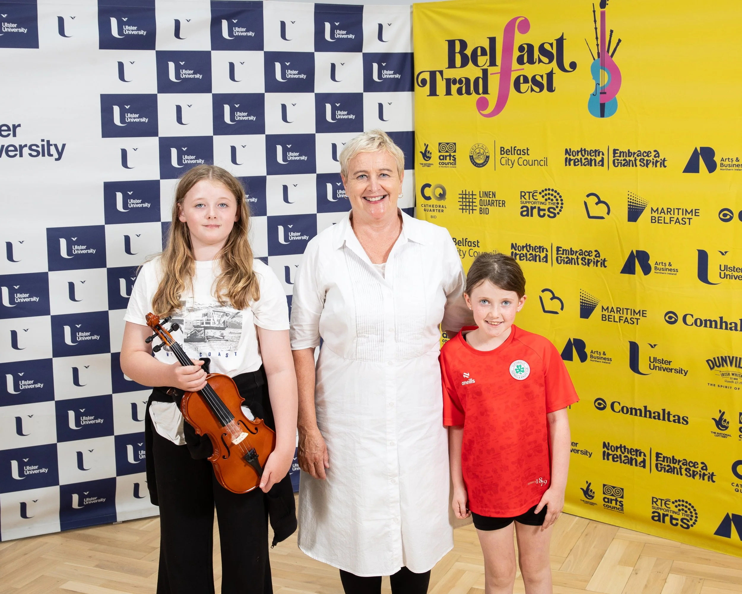 Angela and Isla Ginn with bursary recipientTaise Lorimer-Lappin_1.jpg