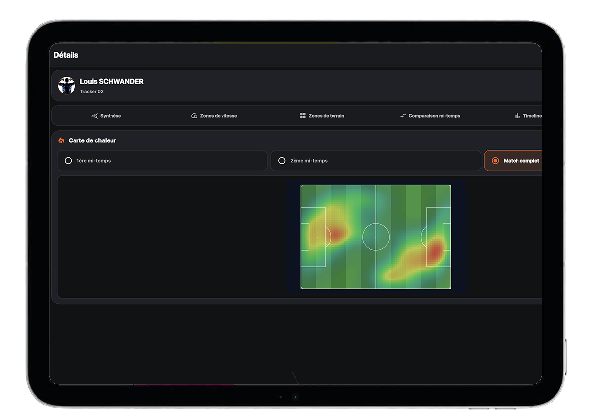 Ecran heatmap version tablette