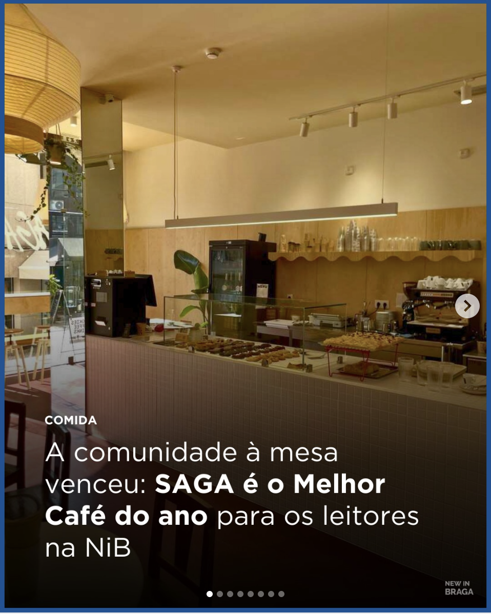 SAGA - melhor café em Braga 2025, revista NiT