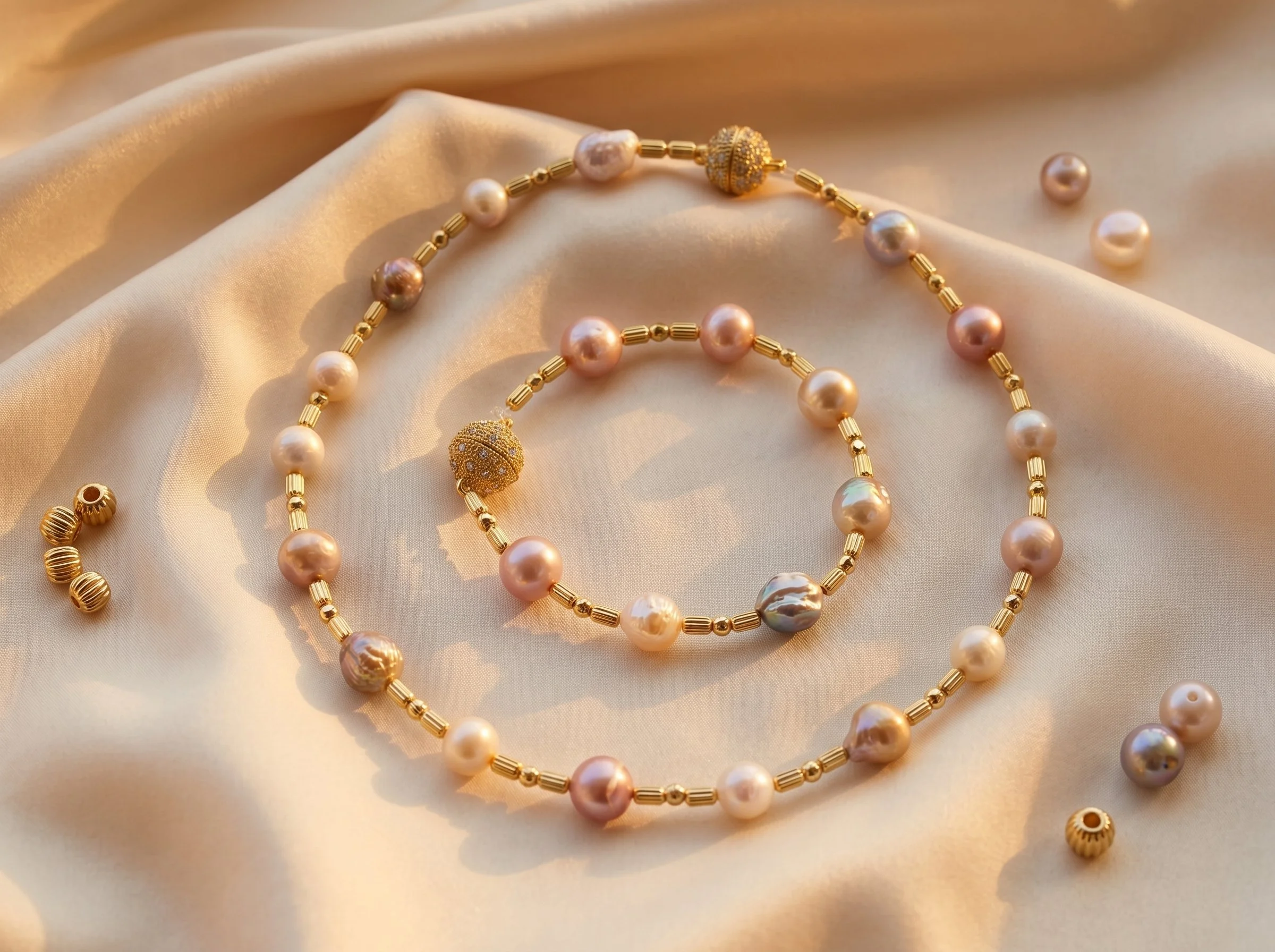 Timeless Elegance Pearl Necklace and Bracelet Set
