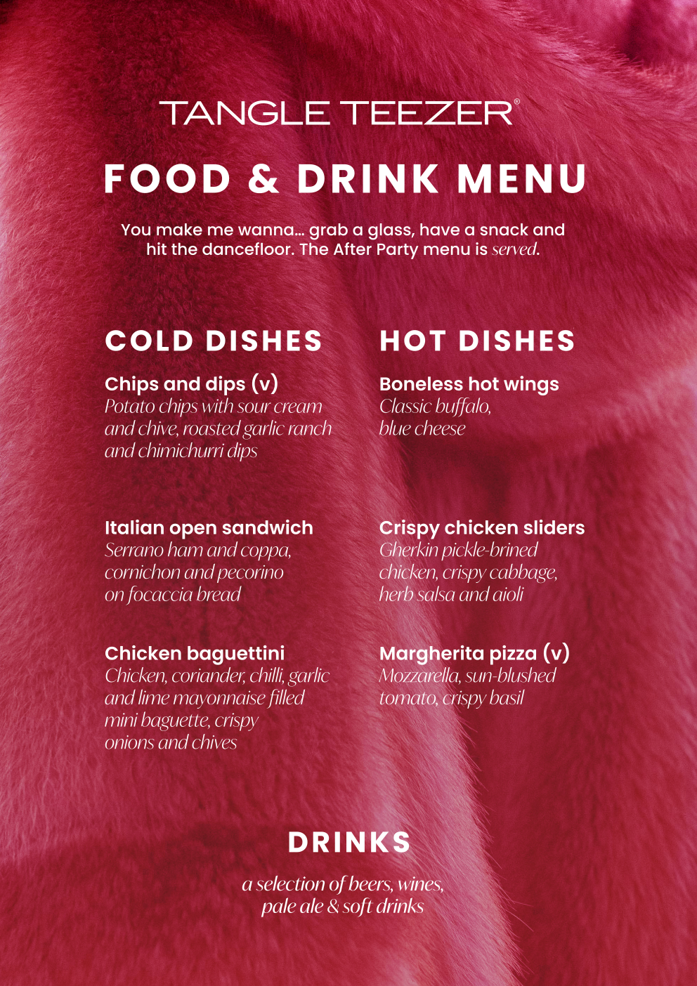 Usher Concert, Event POS; Menu