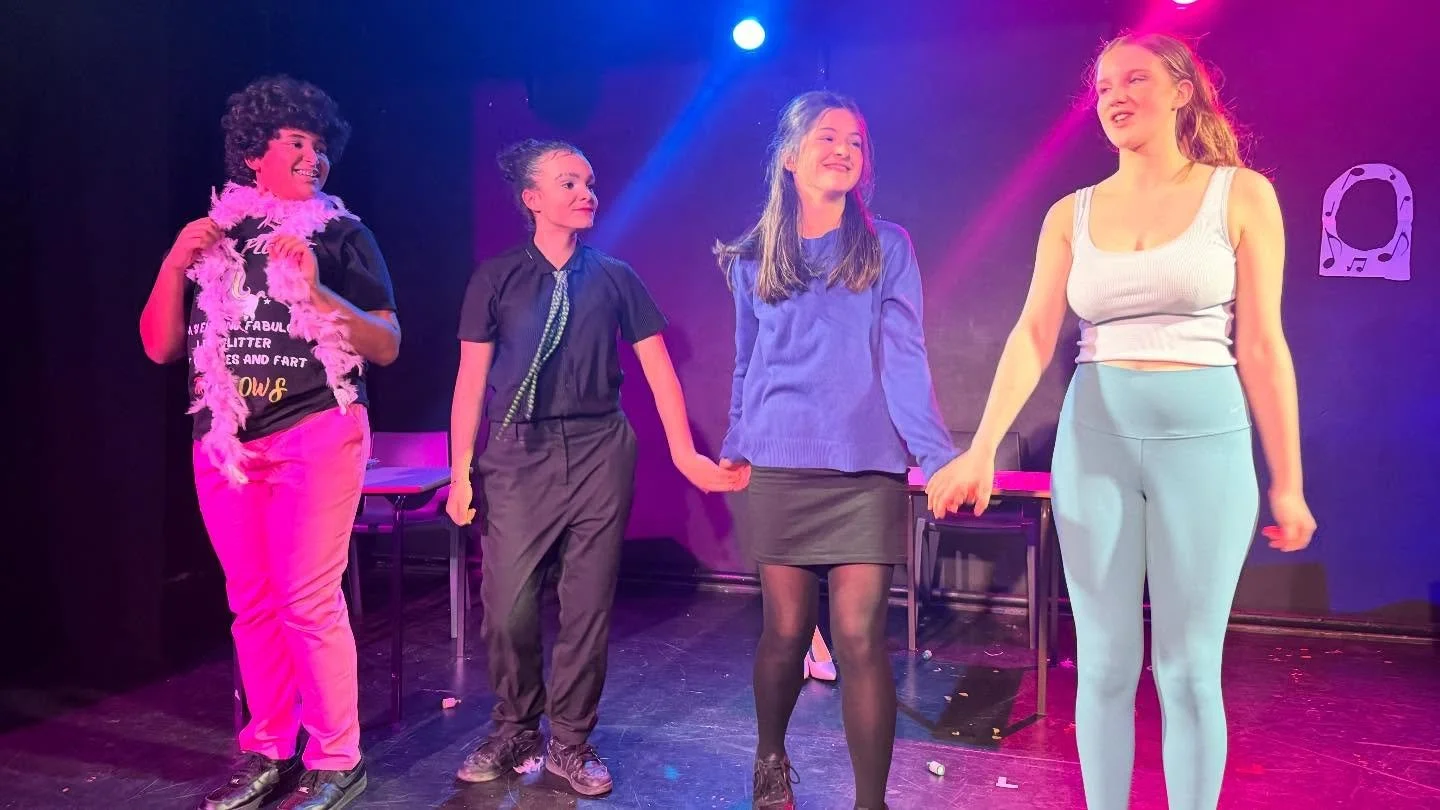 Toilet Seats R Us at BTEC Fringe Festival ArtsEd 2025 
Created by polkadot. (Devising company by Sophia Welsh, Louis Scott-Smith, Bella Osborne, and Summer Currie)