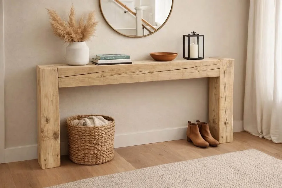 Chunky Wooden Console Table