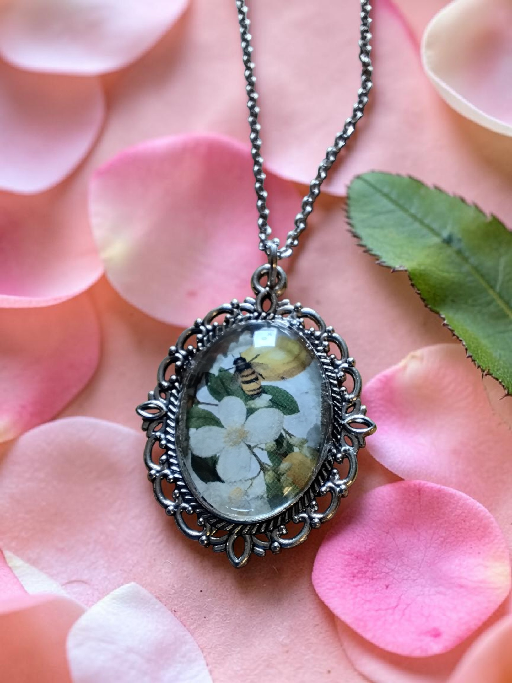Floral Enchantment Resin Necklace