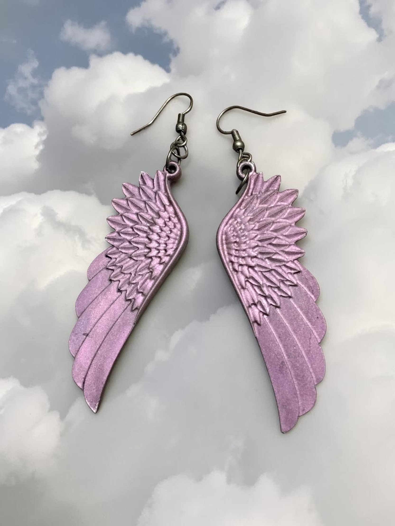 Winged Elegance Resin Earrings
