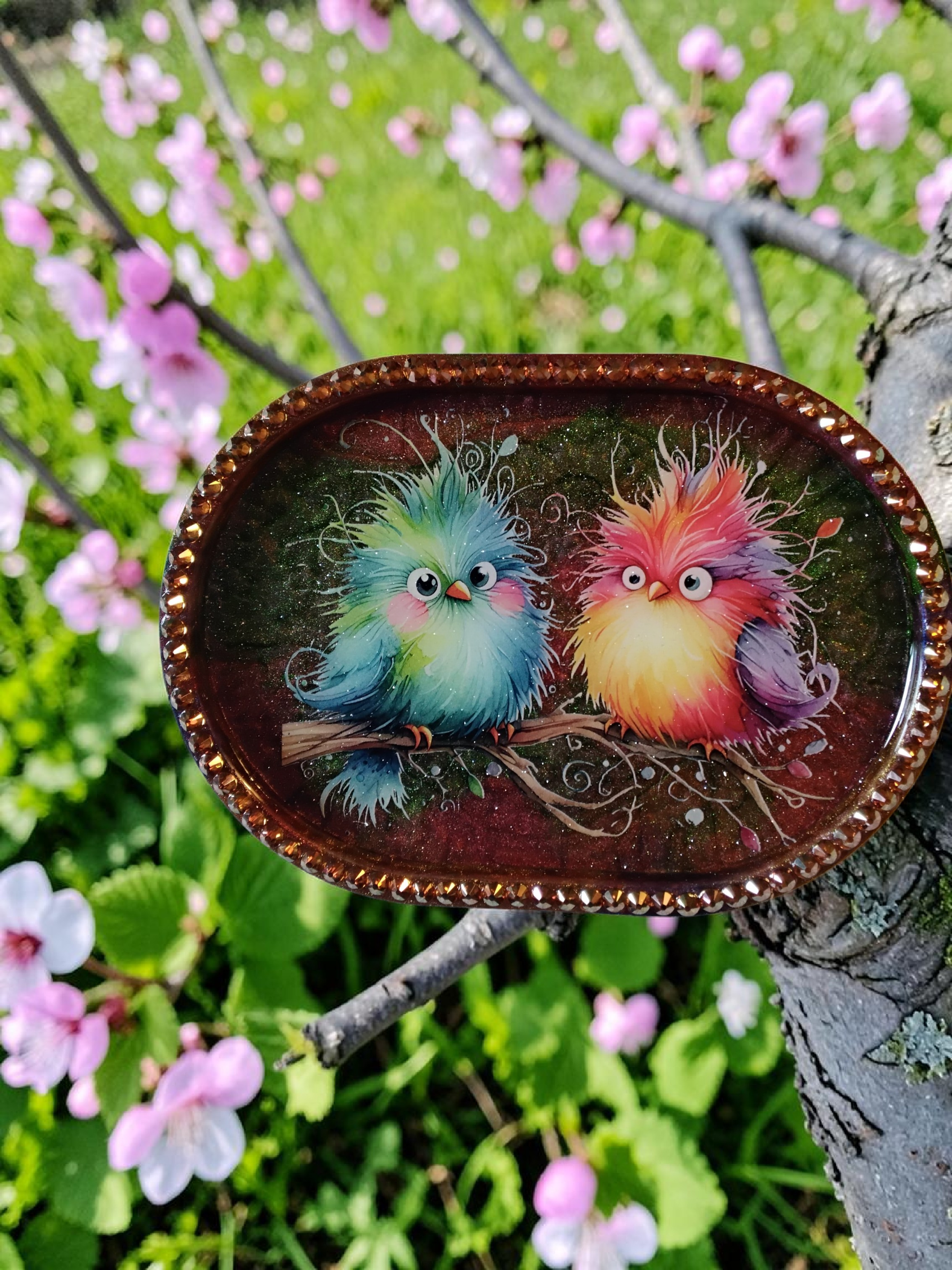 Whimsical Birds Trinket Tray
