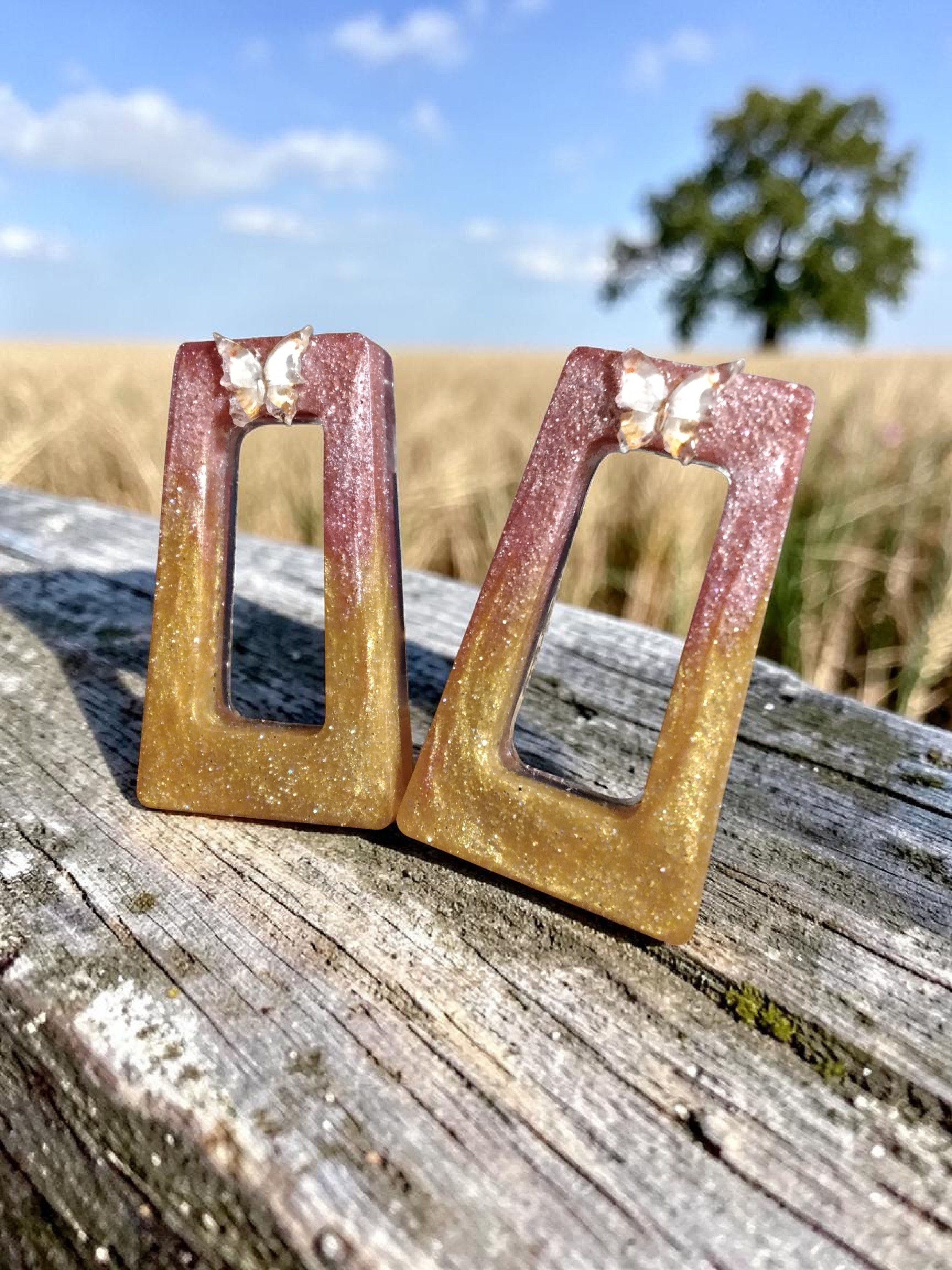 Sunset Glow Resin Earrings