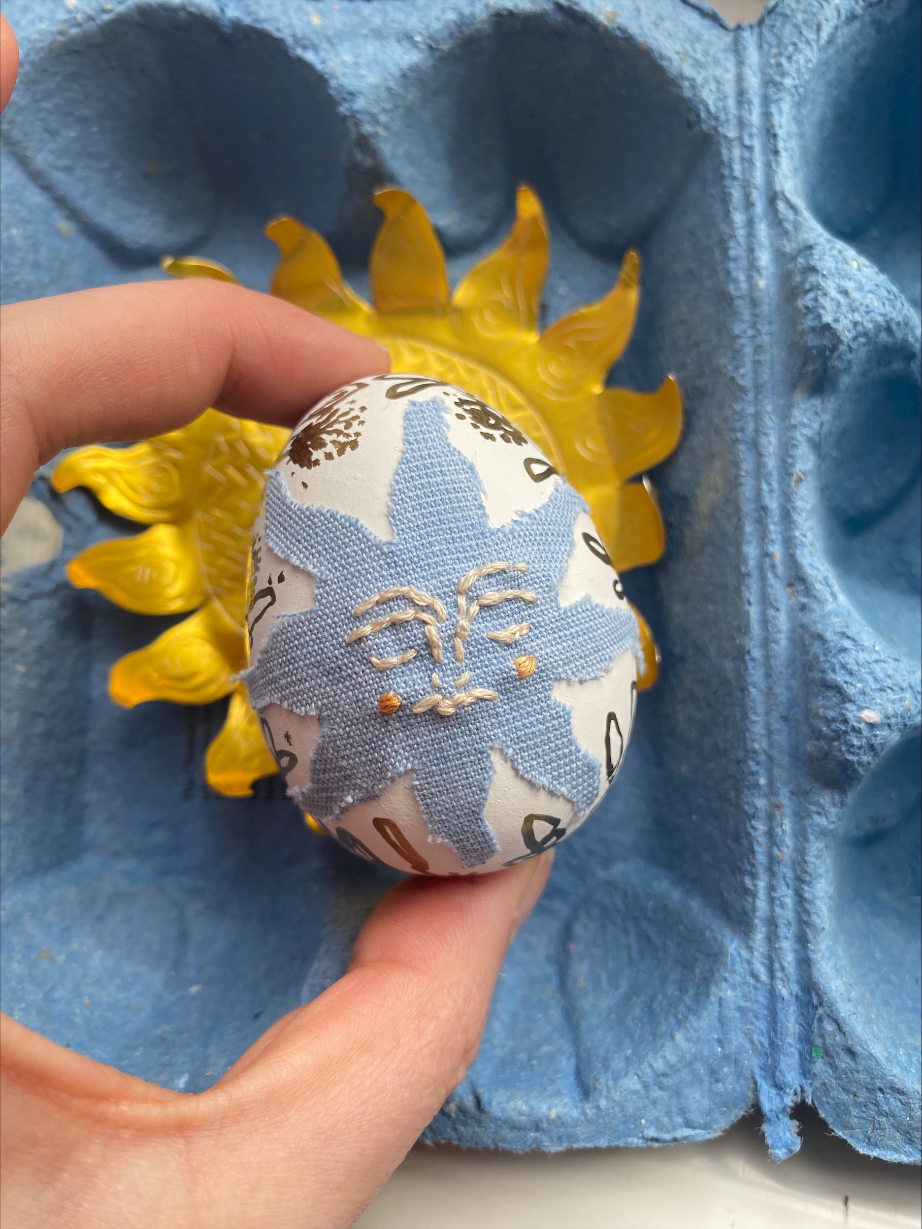 Embroidered sun solar gold work