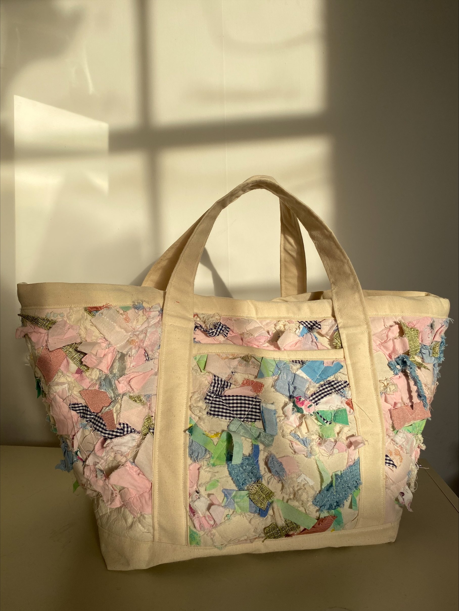Freemotion embroidery upcycle bag