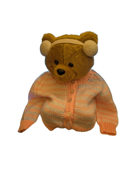 Orange, White and Grey Stripped Children's Cardigan