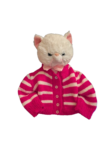 Pink and White Glittery Childrens Cardigan