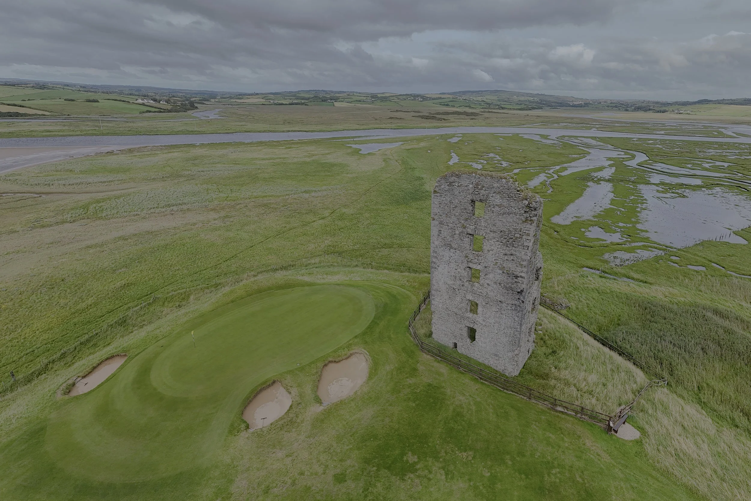 Dough Castle Lahinch Aerial Photo CANVAS
