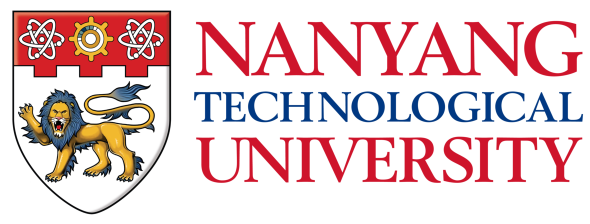 Nanyang Technological University logo with crest of a lion and gears and atomic symbols