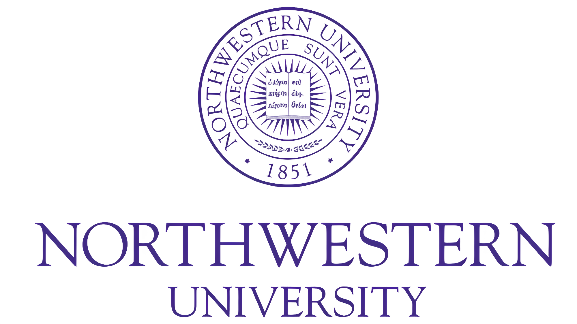 Logo of Northwestern University featuring a purple circular emblem and the university name in purple text.