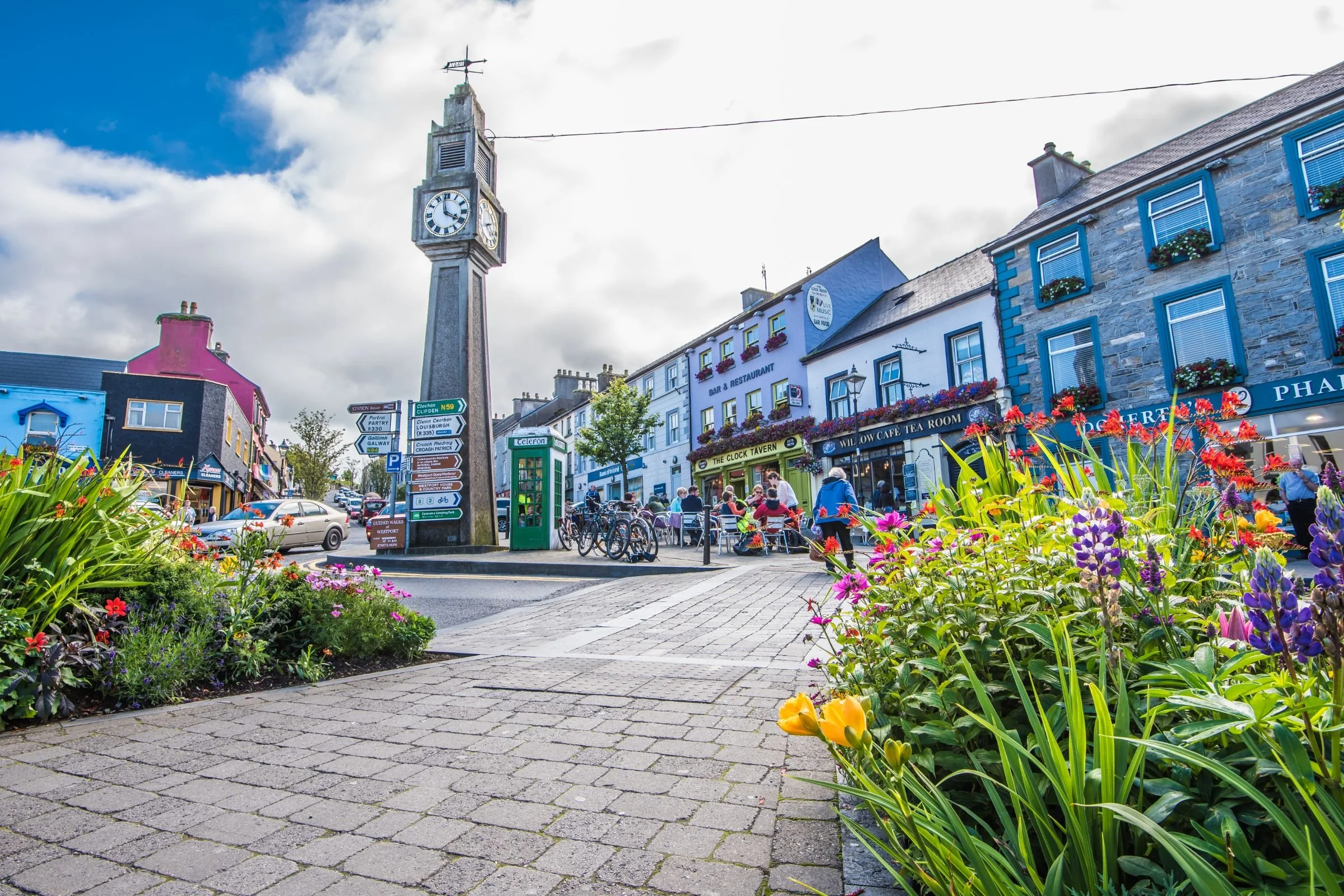 Stroll through Westport's colourful streets, cosy cafes and boutique shops