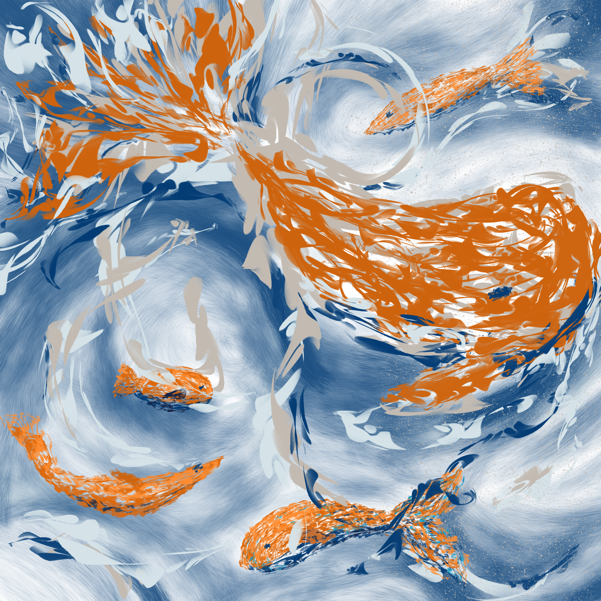 Orange and Blue Fish in Synchronized Chaos