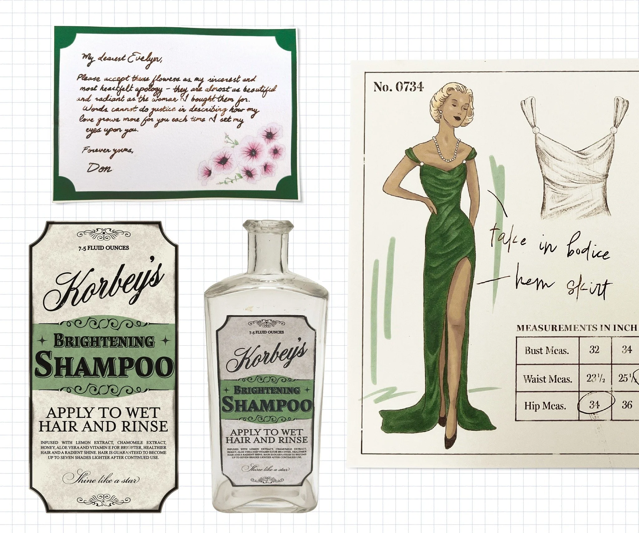 Some more graphics I created for my project centred around the character Evelyn Hugo. Swipe to see how everything came together in the form of a messy dressing table

#graphicpropdesign #graphicdesign #illustration #thesevenhusbandsofevelynhugo #evel