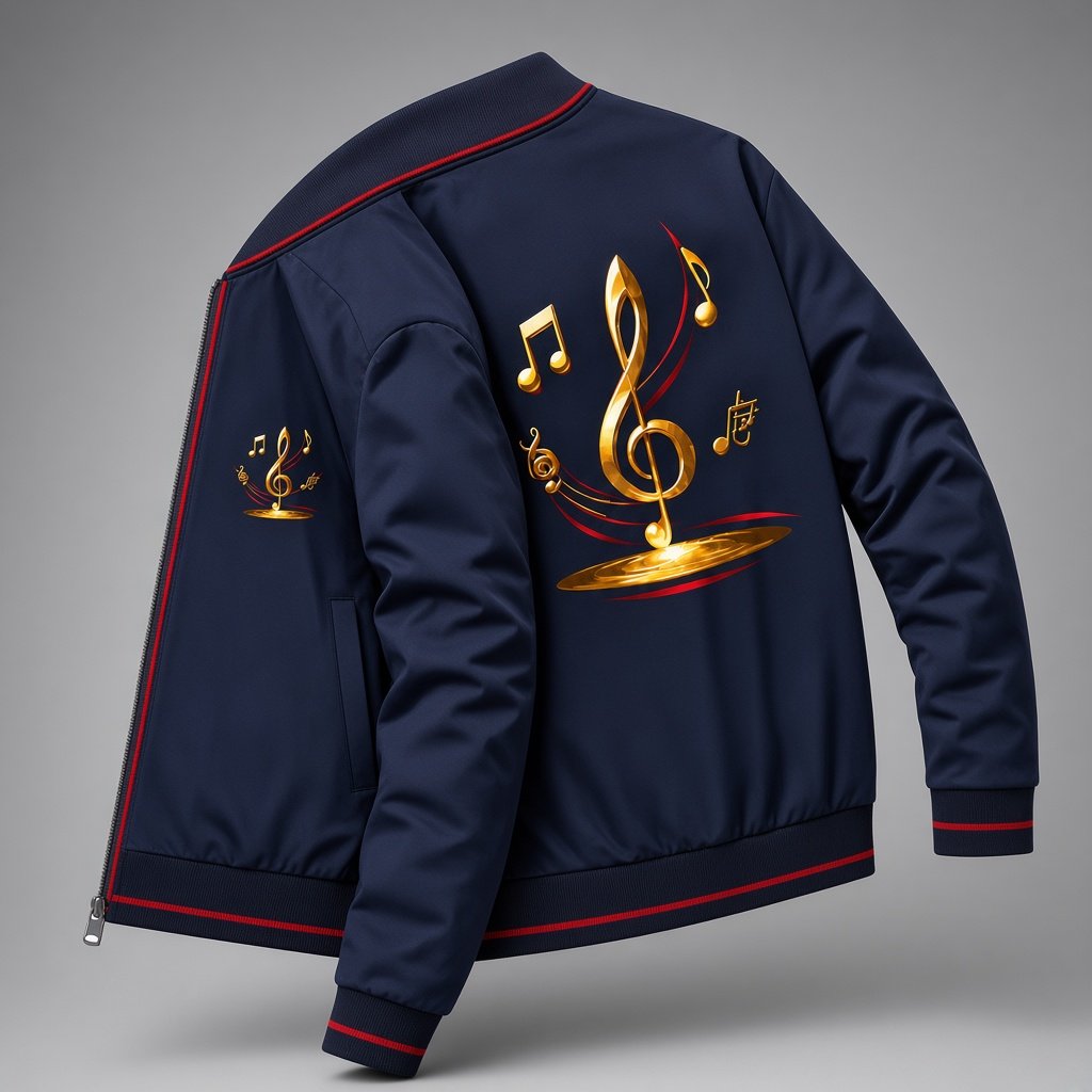 Apostrophe Clef Cotton Bomber — Navy