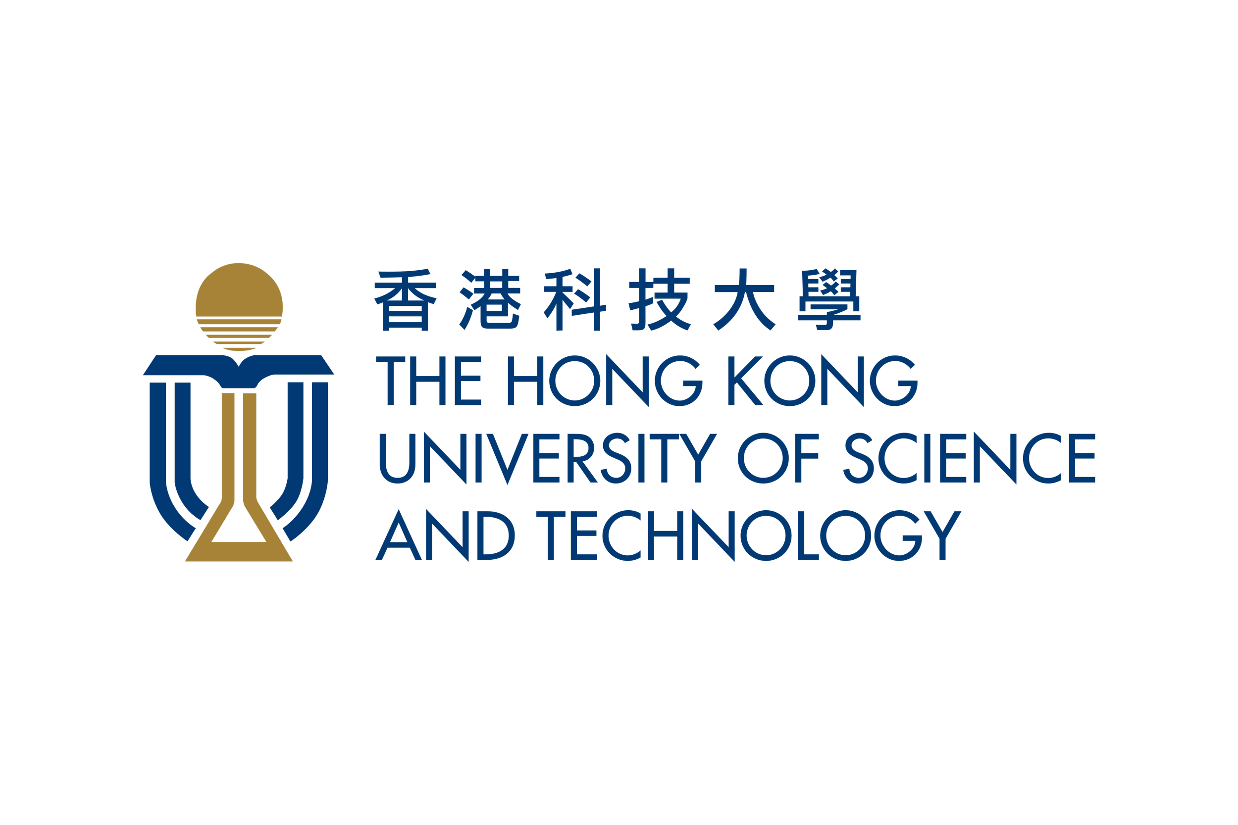 Logo of The Hong Kong University of Science and Technology, featuring a stylized emblem with a sun over a book and a trophy, with university name in Chinese and English.