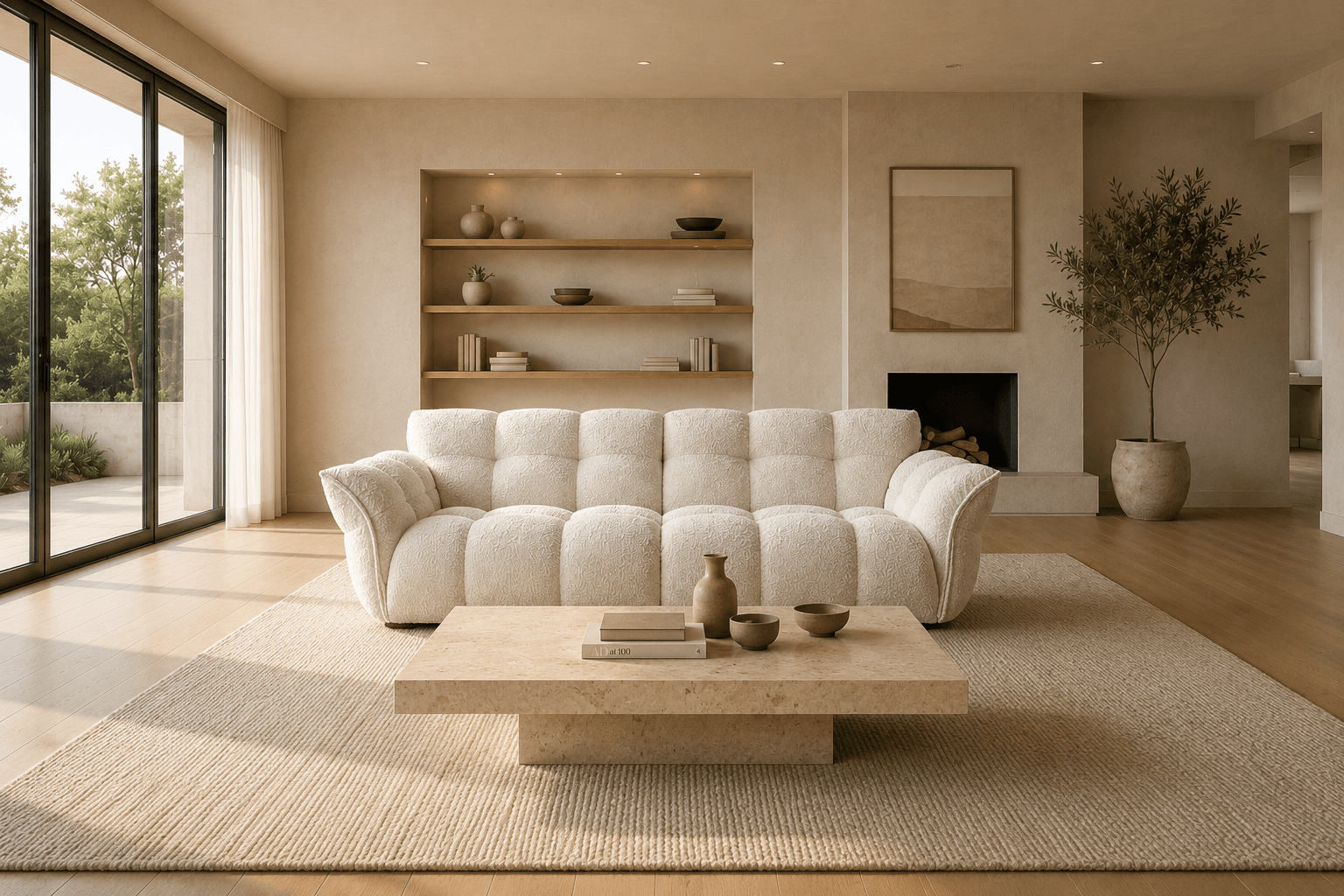 Cream Paphos sofa by Mosiga shown in a contemporaryroom set