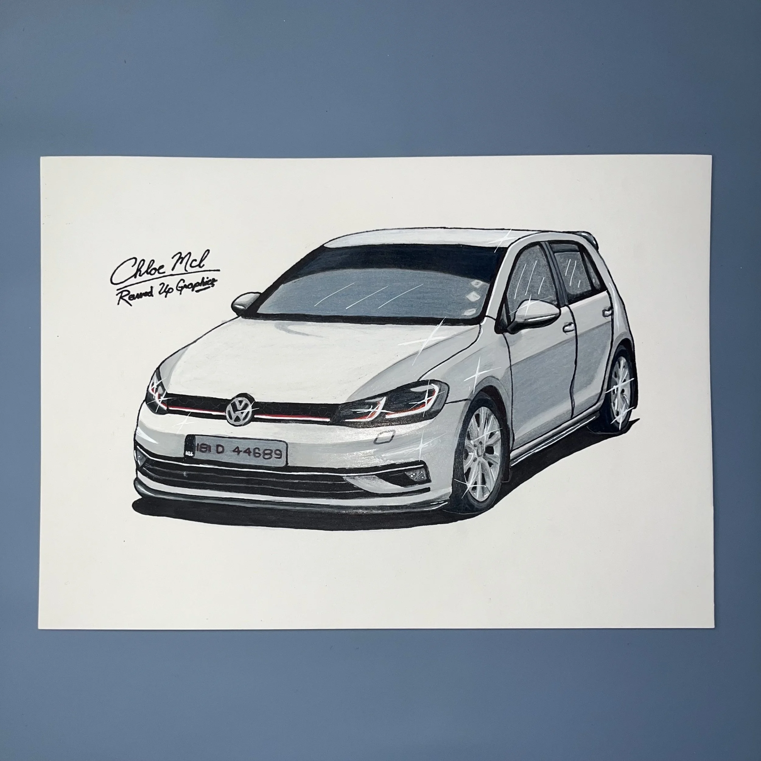 Custom illustration of this mk7 golf GTI finished up🤍🔥

One of those builds that didn’t need anything crazy to stand out — simple, clean and properly done 👀✍🏼
: 
⭐ 17 hours total
✅ 28th May 2026
✏️ Created using Prismacolor pencils and Promarkers