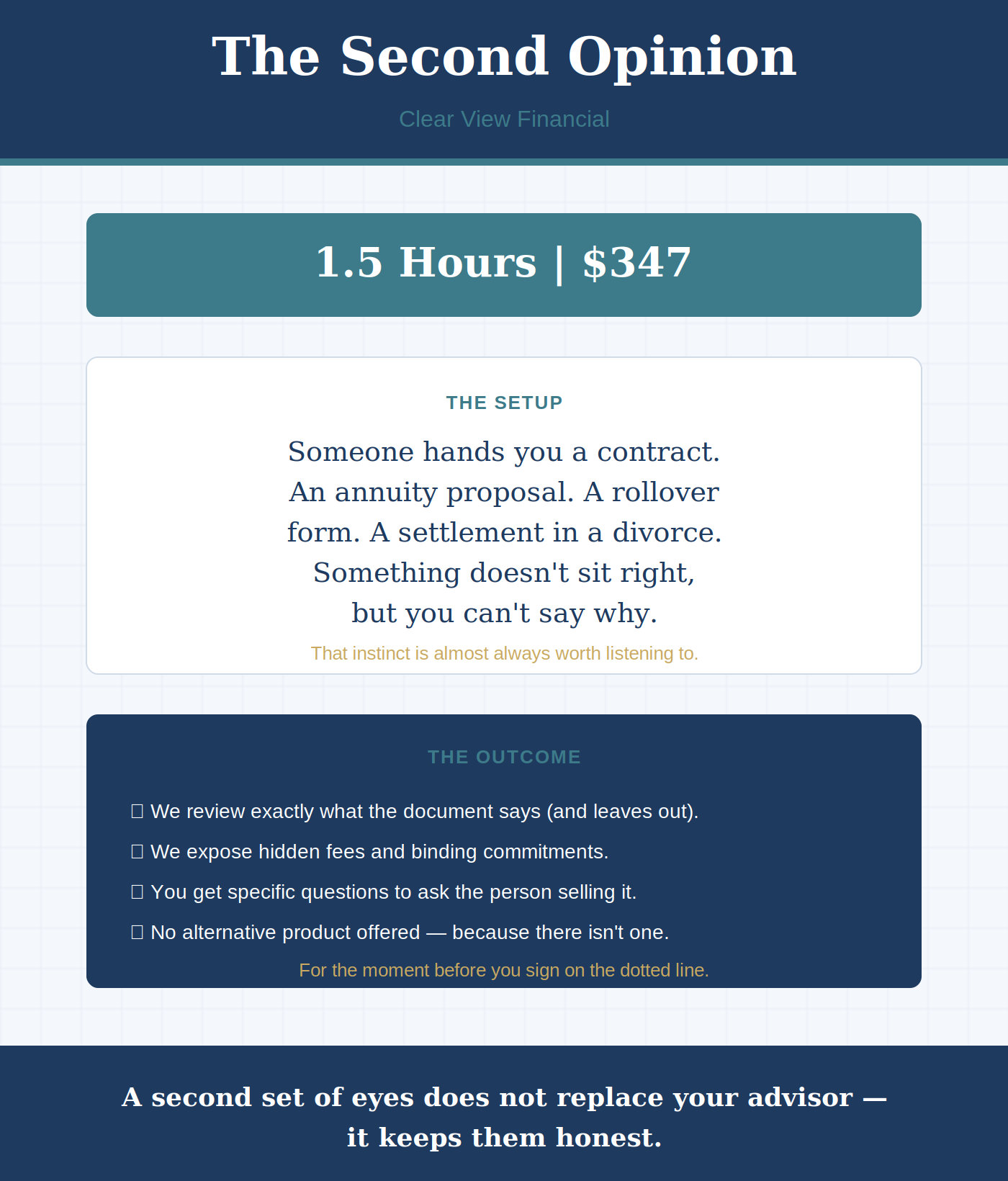 The Second Opinion  1.5 hours