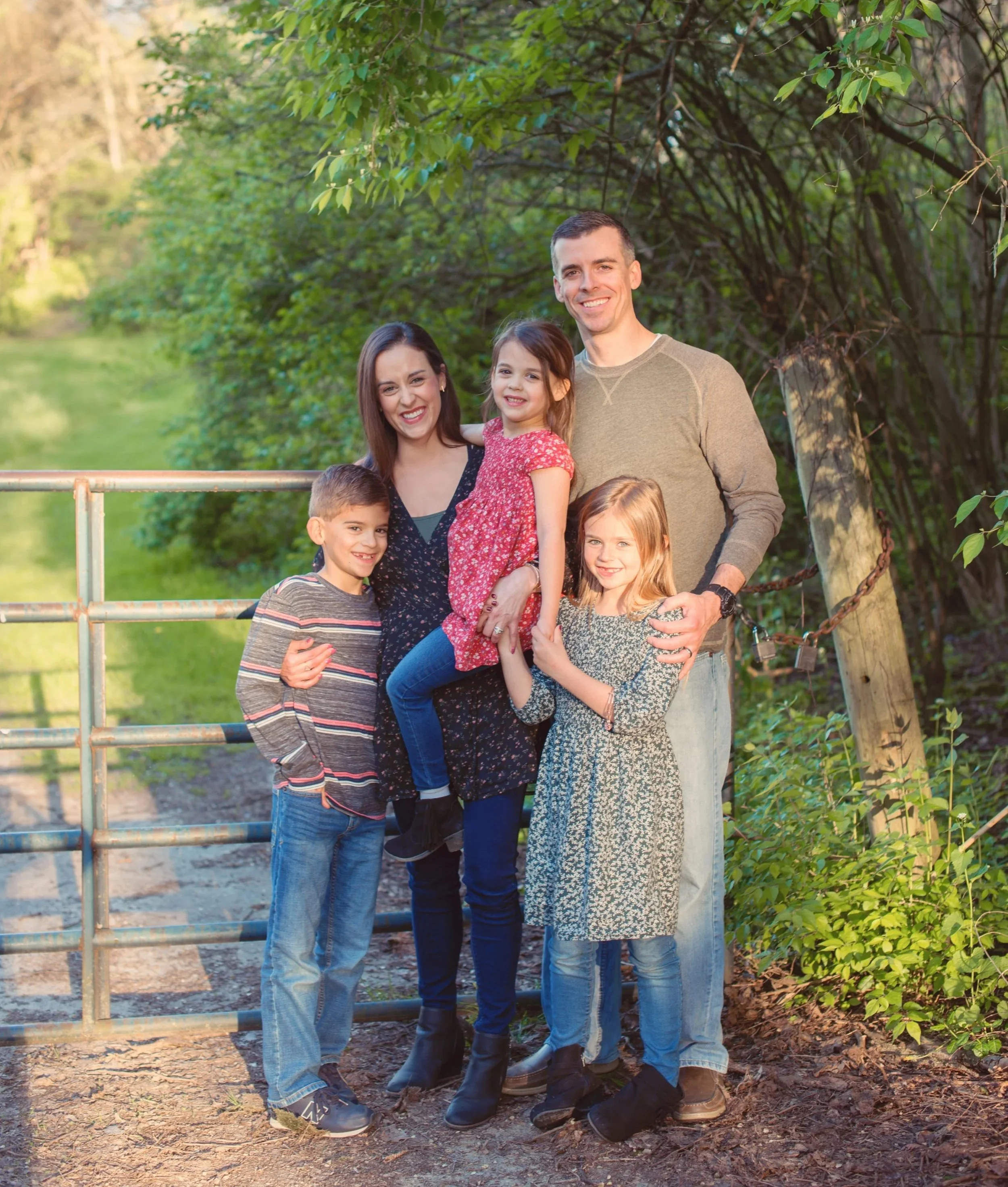 Madeline Bauman, founder of White Oak Interiors, with her family- luxury interior design studio serving Dayton, Beavercreek, Centerville, Springboro, Oakwood, and surrounding Ohio communities.