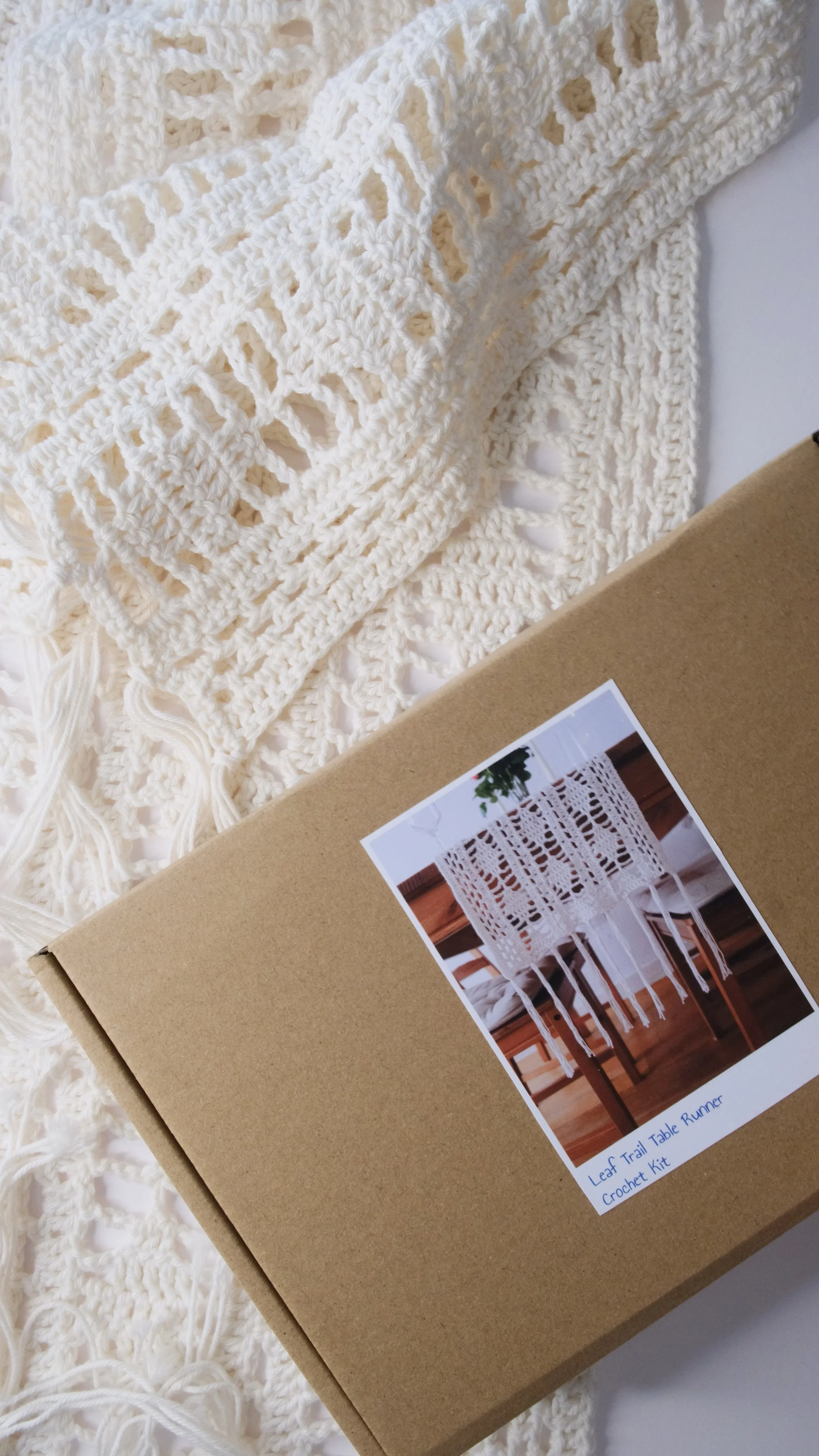 Leaf Trail Table Runner Crochet DIY Kit