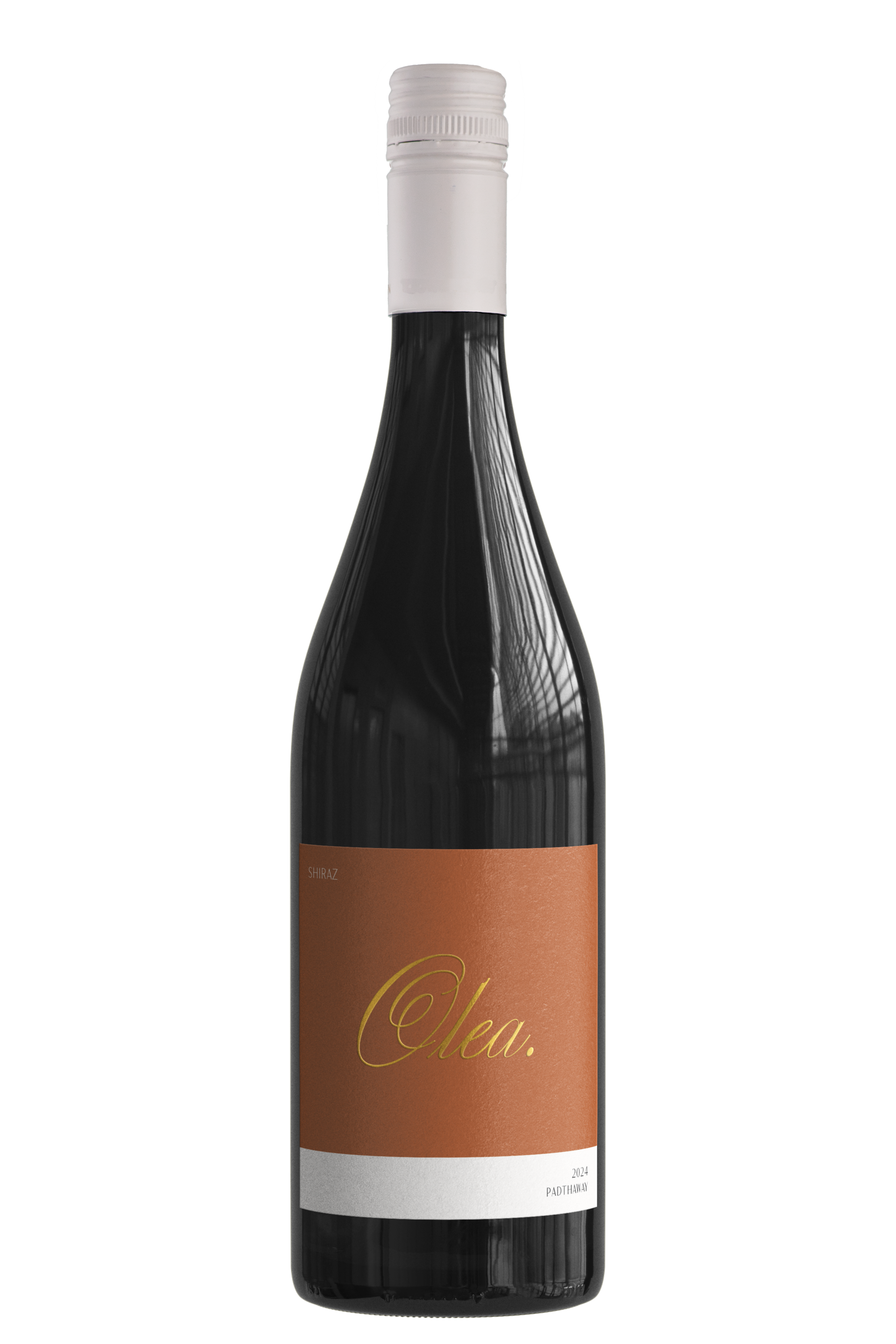 A bottle of Shiraz wine with a peach-colored label that reads 'Chloe.'