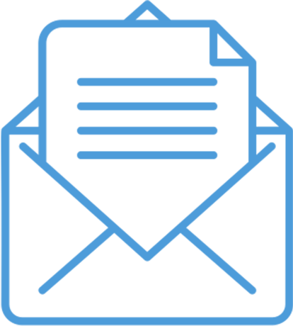 Icon of an envelope with a letter inside.