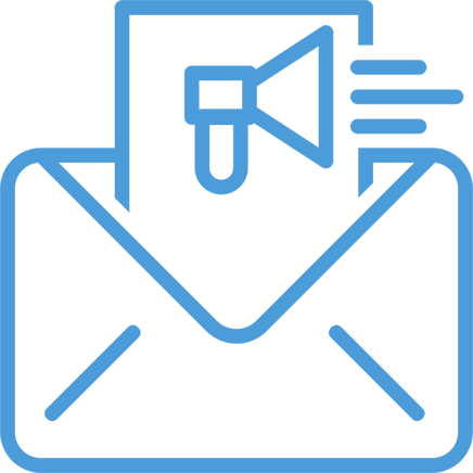 An email inbox with a notification for a new voice message or audio file.