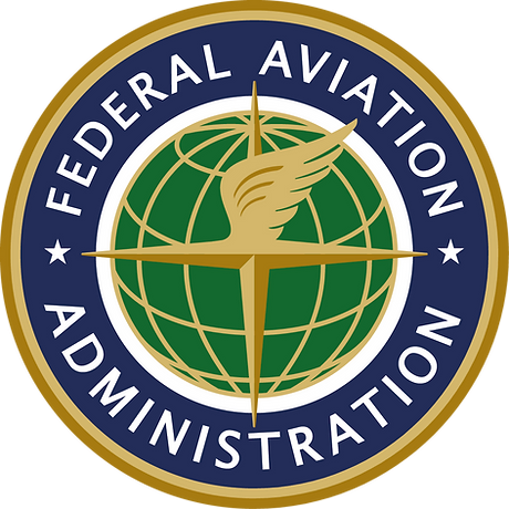 Logo of the Federal Aviation Administration with a globe, compass rose, and a stylized aircraft.