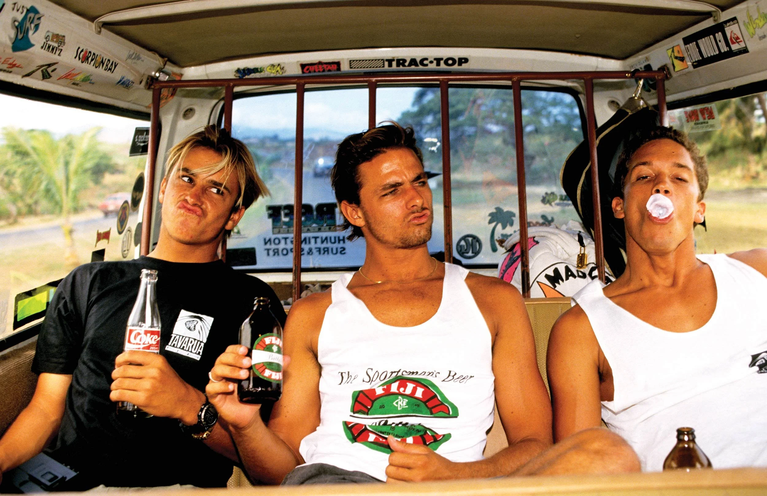 Shane Dorian, Todd Chesser, and Brock Little, Tavarua, Fiji