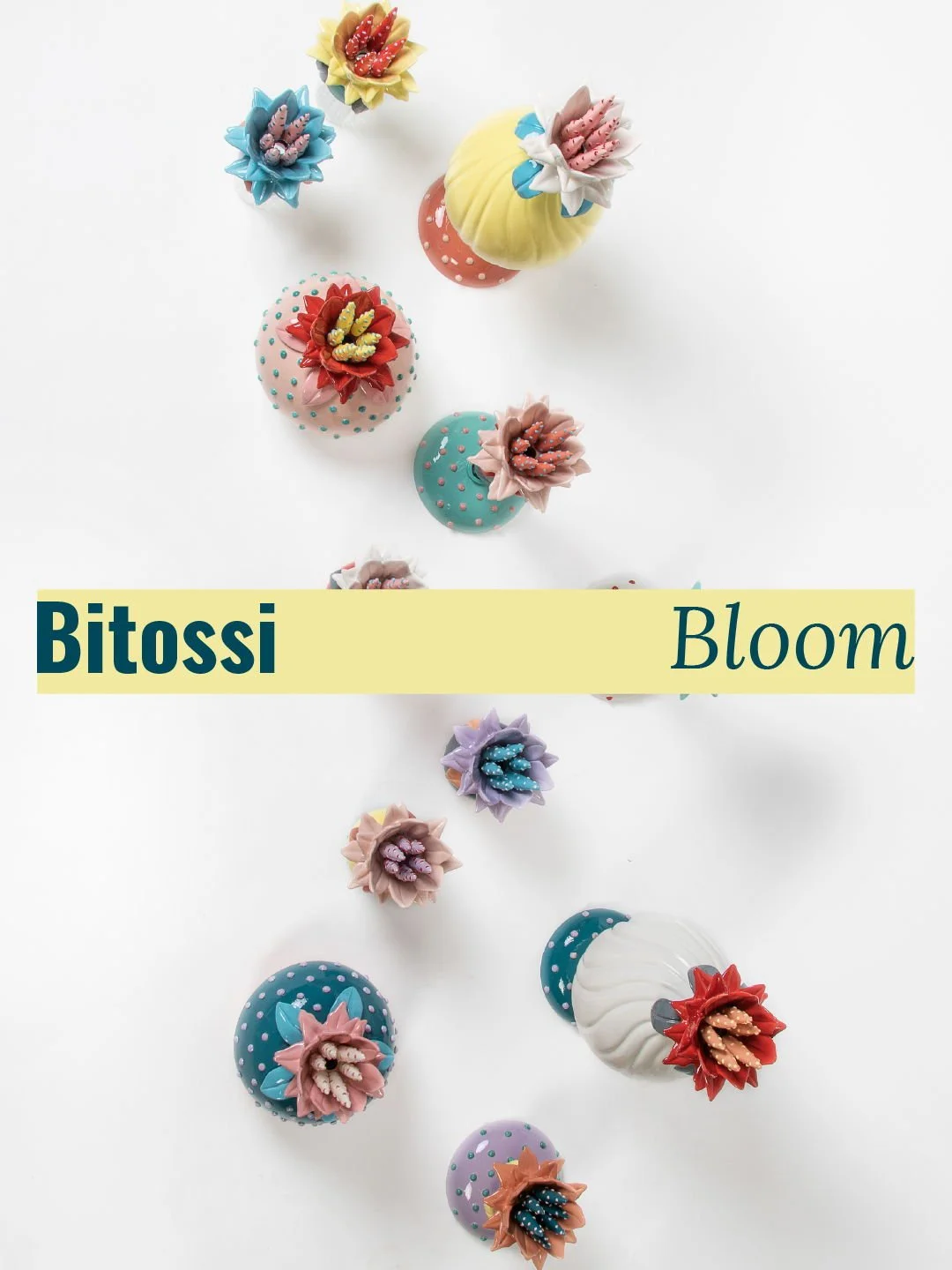 Presented in 2019 during Milan Design Week, Bloom came to life through a vibrant sitespecific installation where Paula Cademartori's creations interacted with the broader universe
of @BitossiHome.
The collection featured sculptural vases, containers 