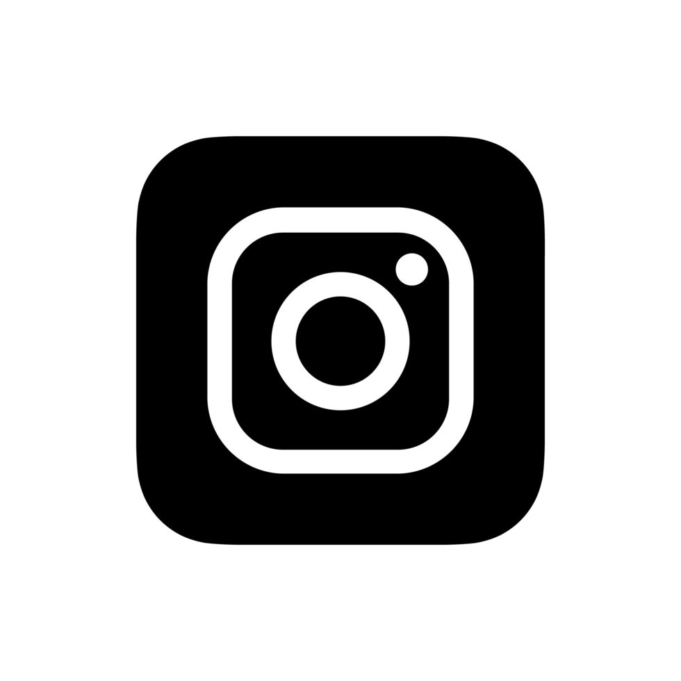Instagram logo on a black background.
