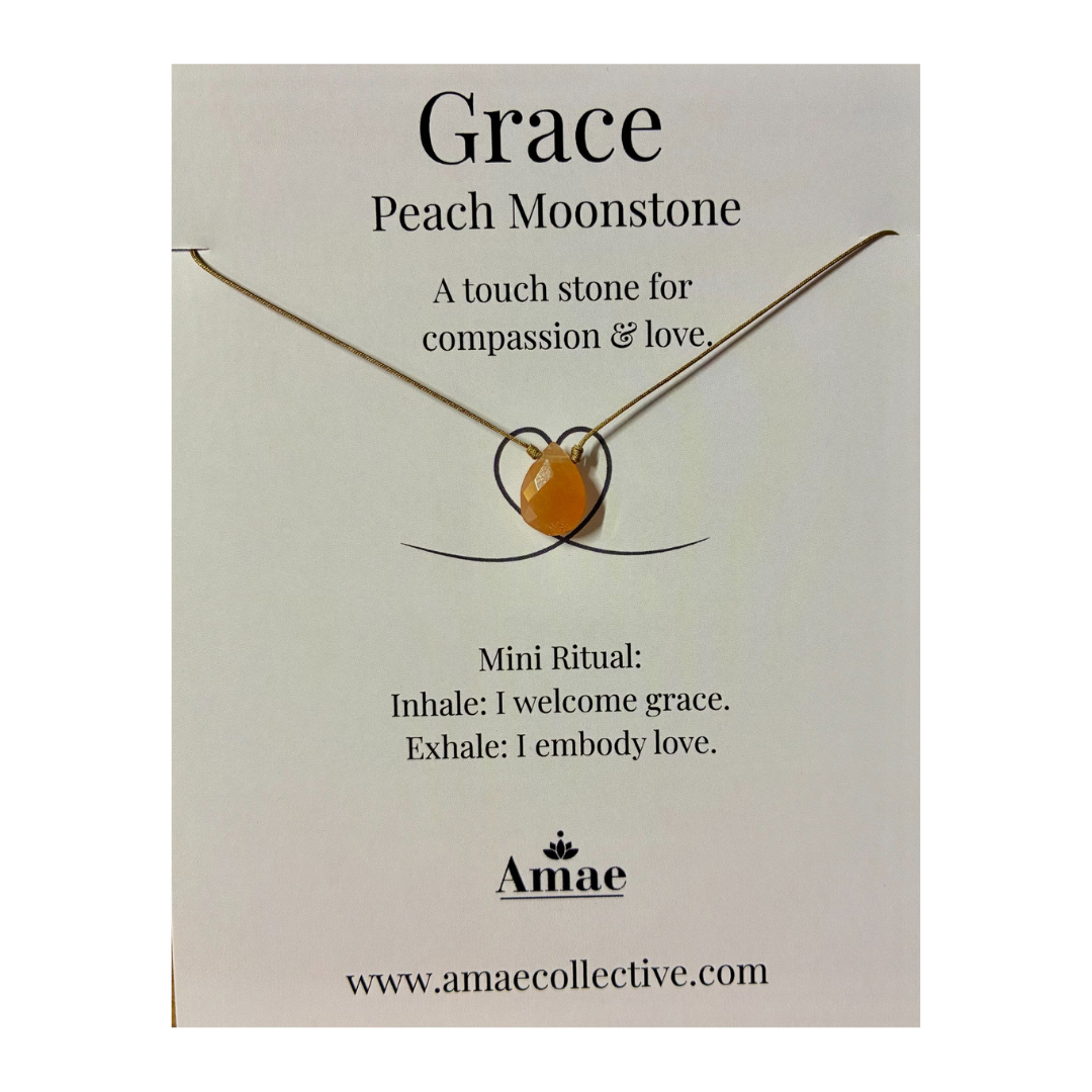 Grace Ritual Necklace~ Peach Moonstone