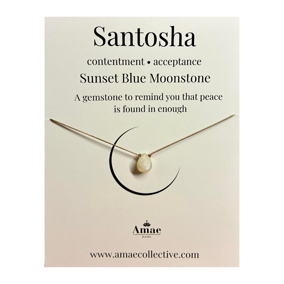 Santosha~ Contentment~ Sunset Blue Moonstone