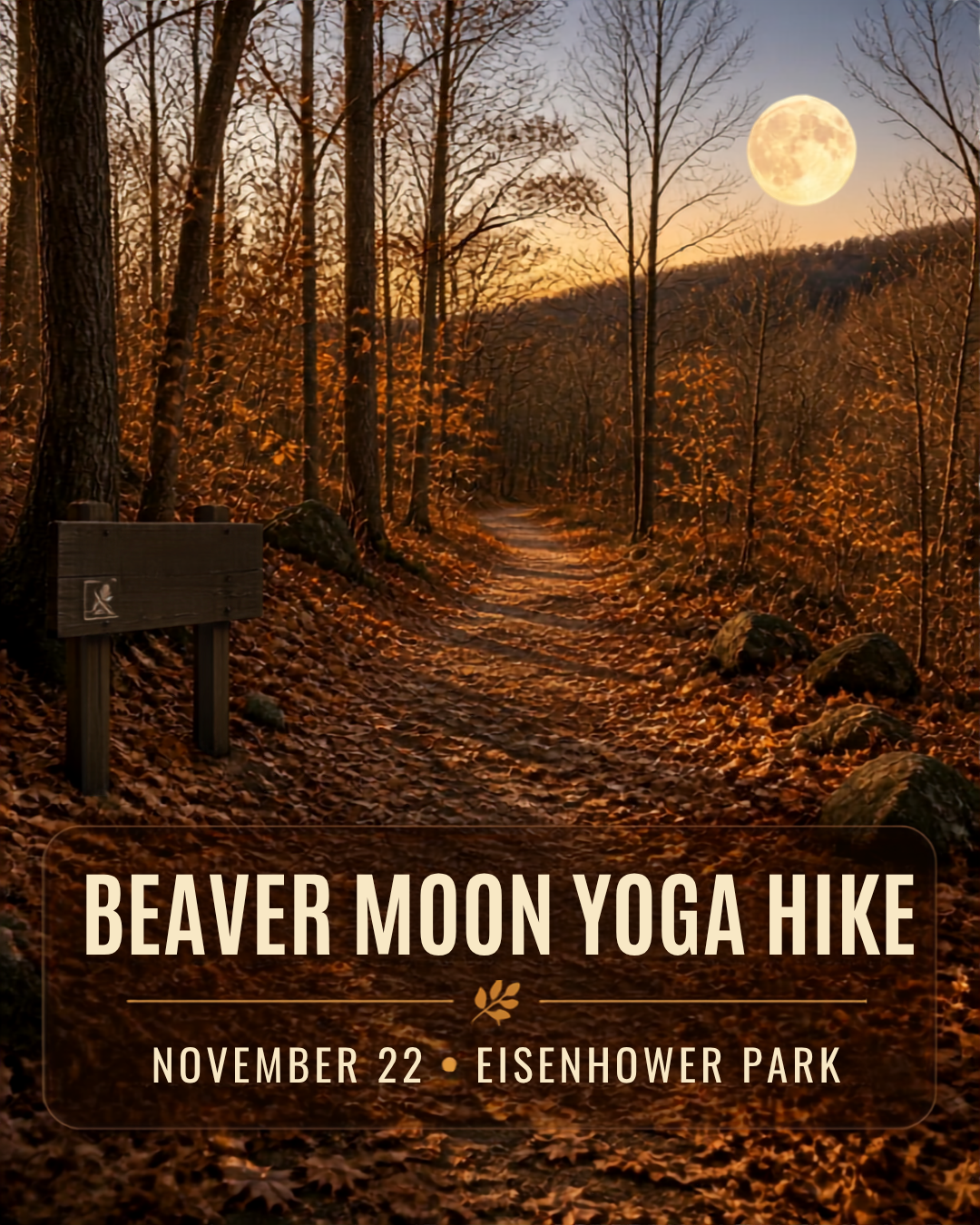 Beaver Moon Yoga Hike — November 22 — Eisenhower Park, Milford