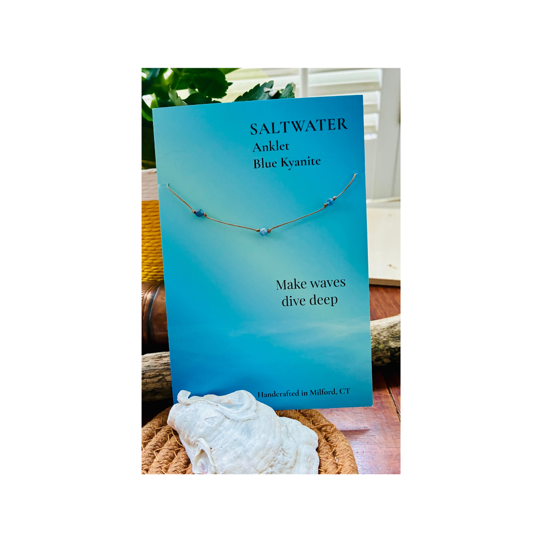 Saltwater Anklet – Blue Kyanite