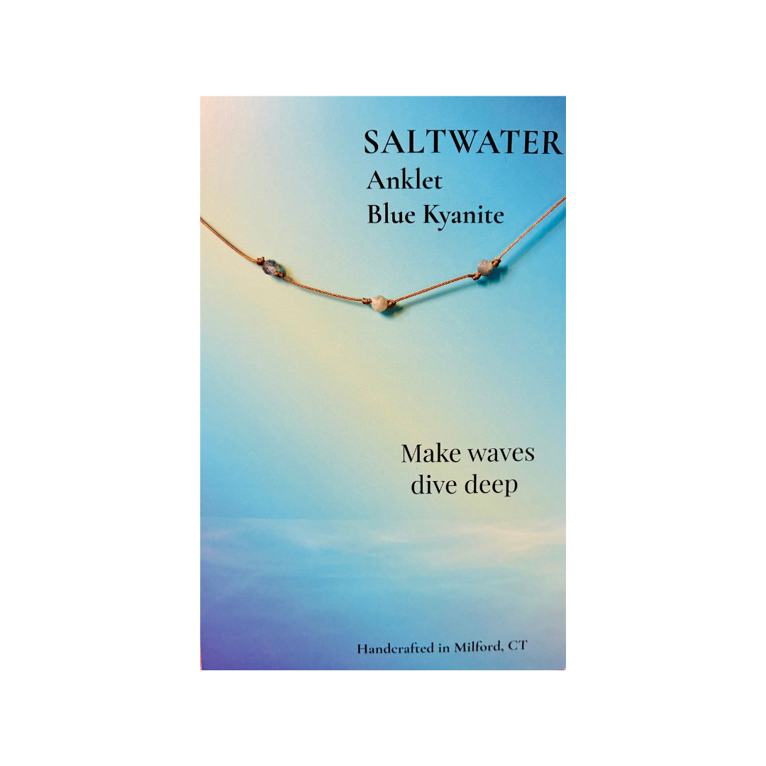 Saltwater Anklet – Blue Kyanite