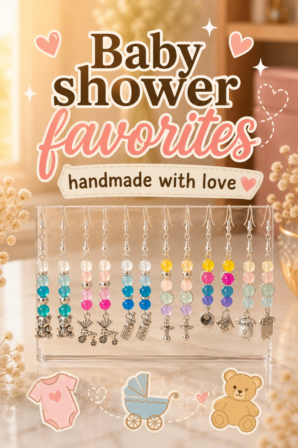 Baby Shower & Gender Reveal Earrings Collection 👶💕 | Handmade Jewelry Gifts