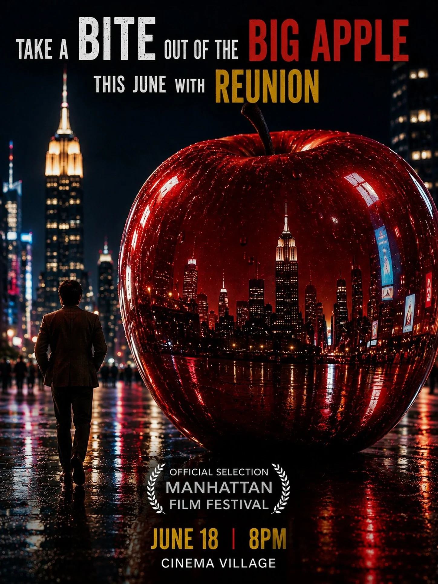 Some reunions feel a little dangerous. Will you take a bite this June?🍎🗽🎬

📍 June 18 &bull; 8PM at Cinema Village
 🎟️ https://www.manhattanfilmfestival.org/movie/reunion/

🎶: Veneno by Alexander James Rodriguez