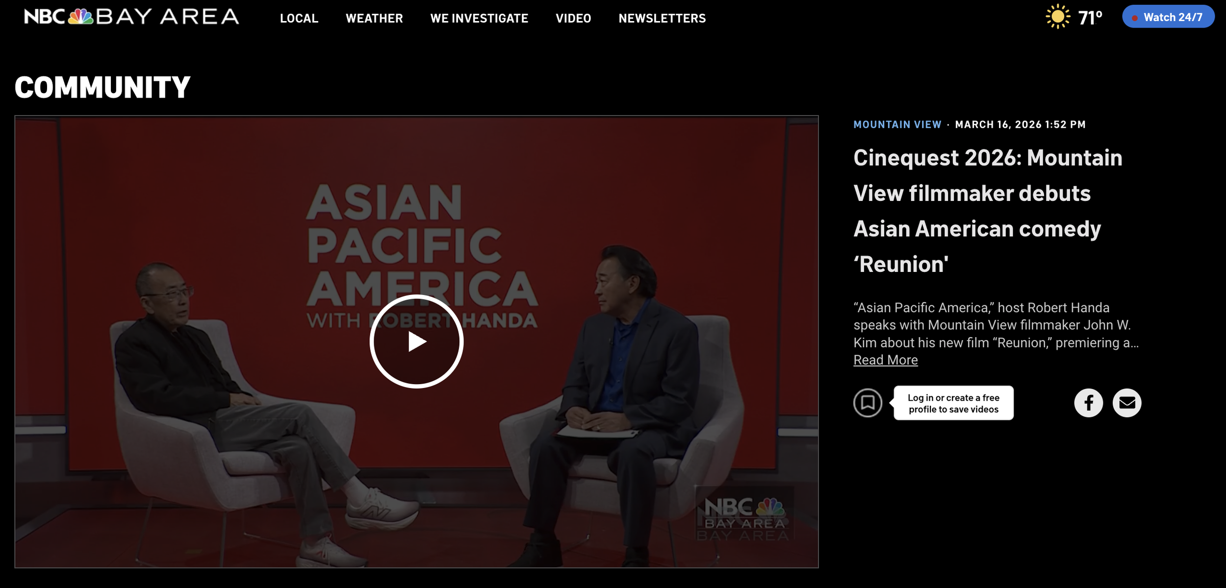 Cinequest 2026: Mountain View filmmaker debuts Asian American comedy ‘Reunion'
