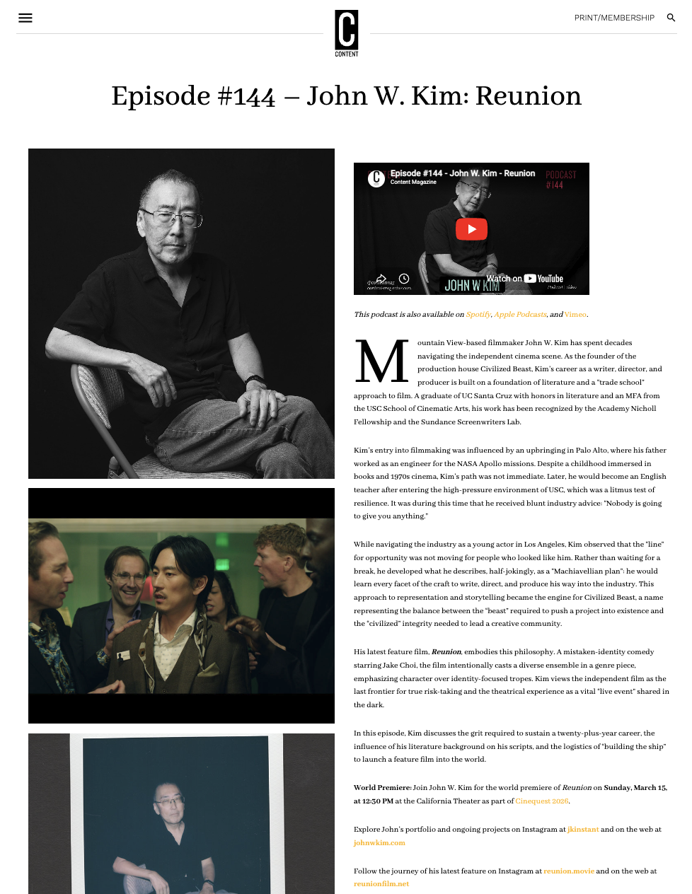 Episode #144 – John W. Kim: Reunion