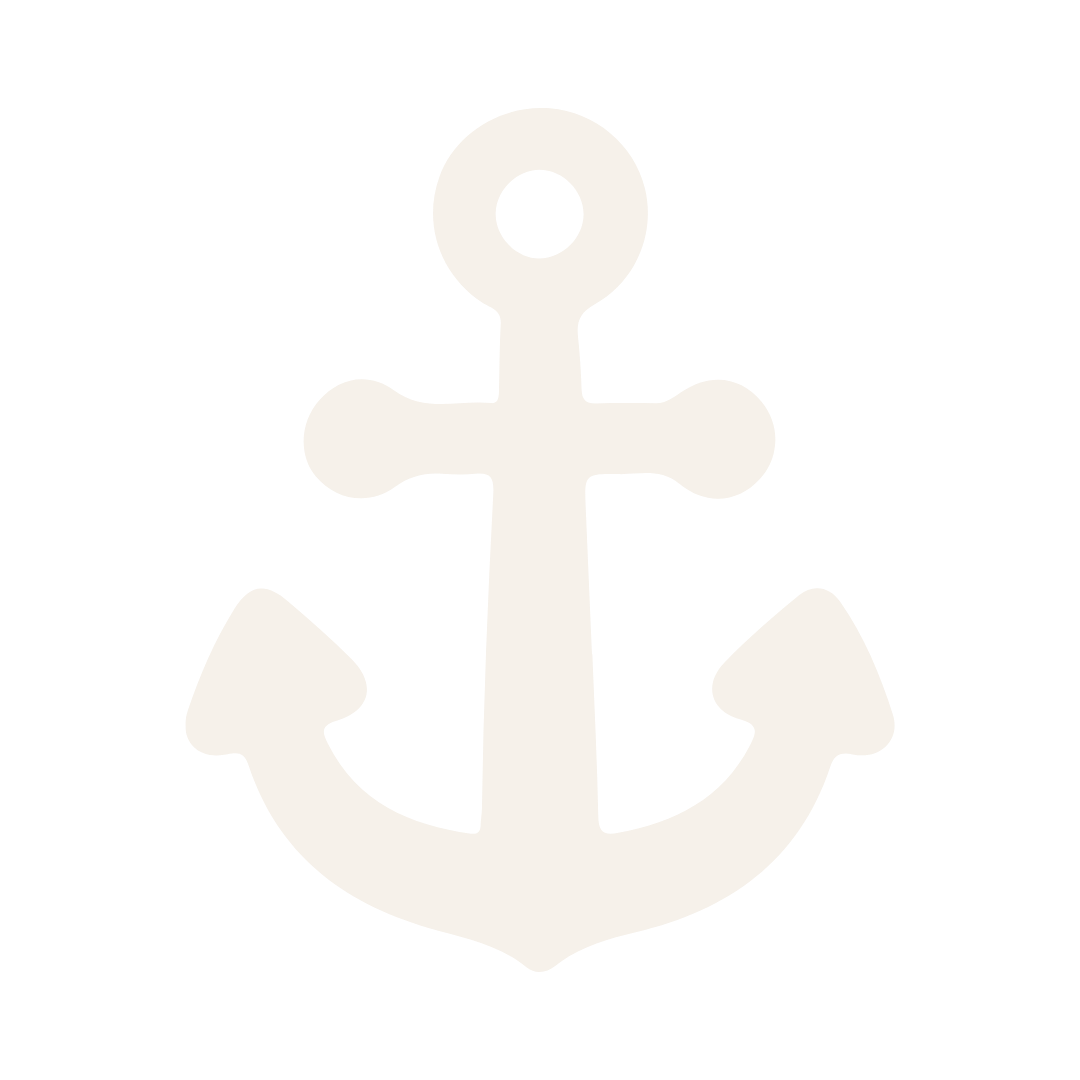 White anchor symbol on a black background.