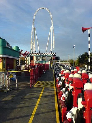 Stealth Roller coaster at station platform